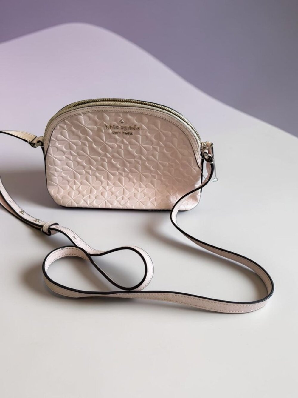 KATE SPADE Light Pink Floral Saffiano Leather Crossbody Bag